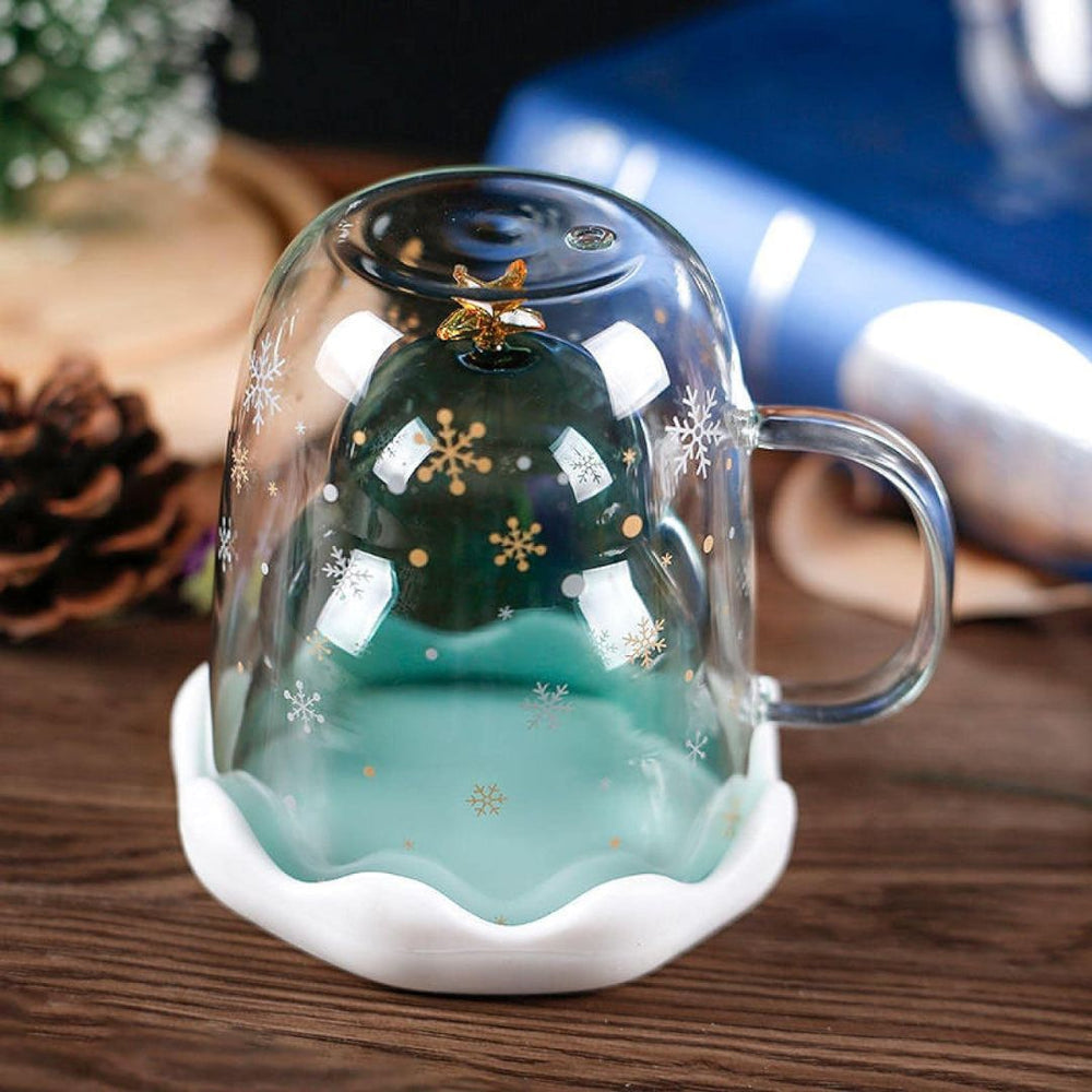 Christmas Tree Clear Double Wall Mug with Lid | Pinteresty Mug