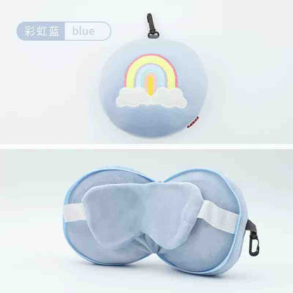 Kawaii Travel Neck Pillow with Eye Mask Combo