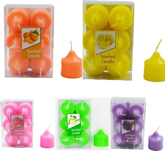 Scented Tea-Light Wax Candles- Set Of 6 Pcs