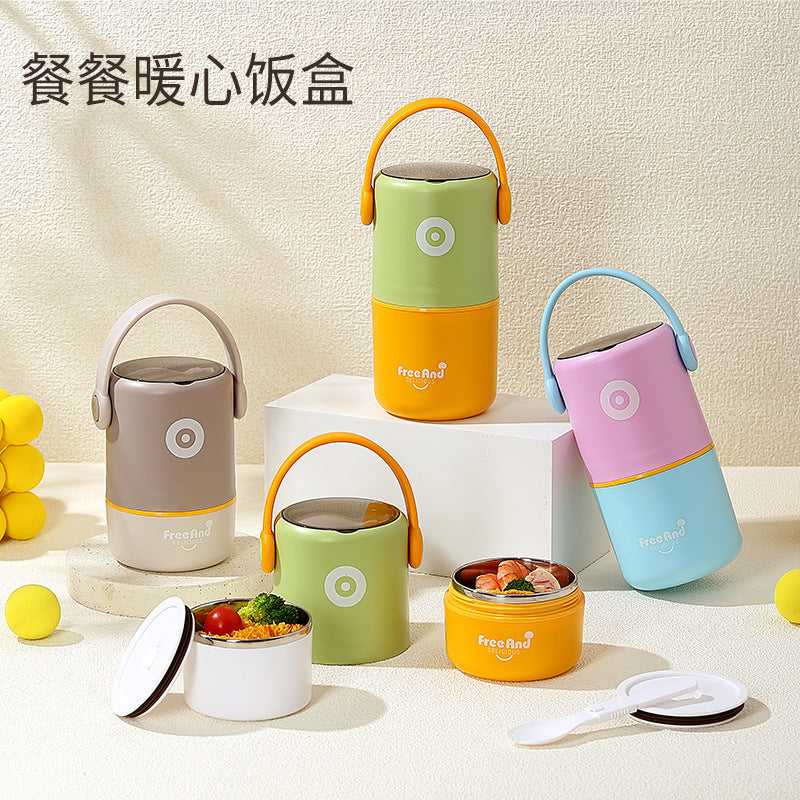 Color Block Steel Lunch Box - 820 ML