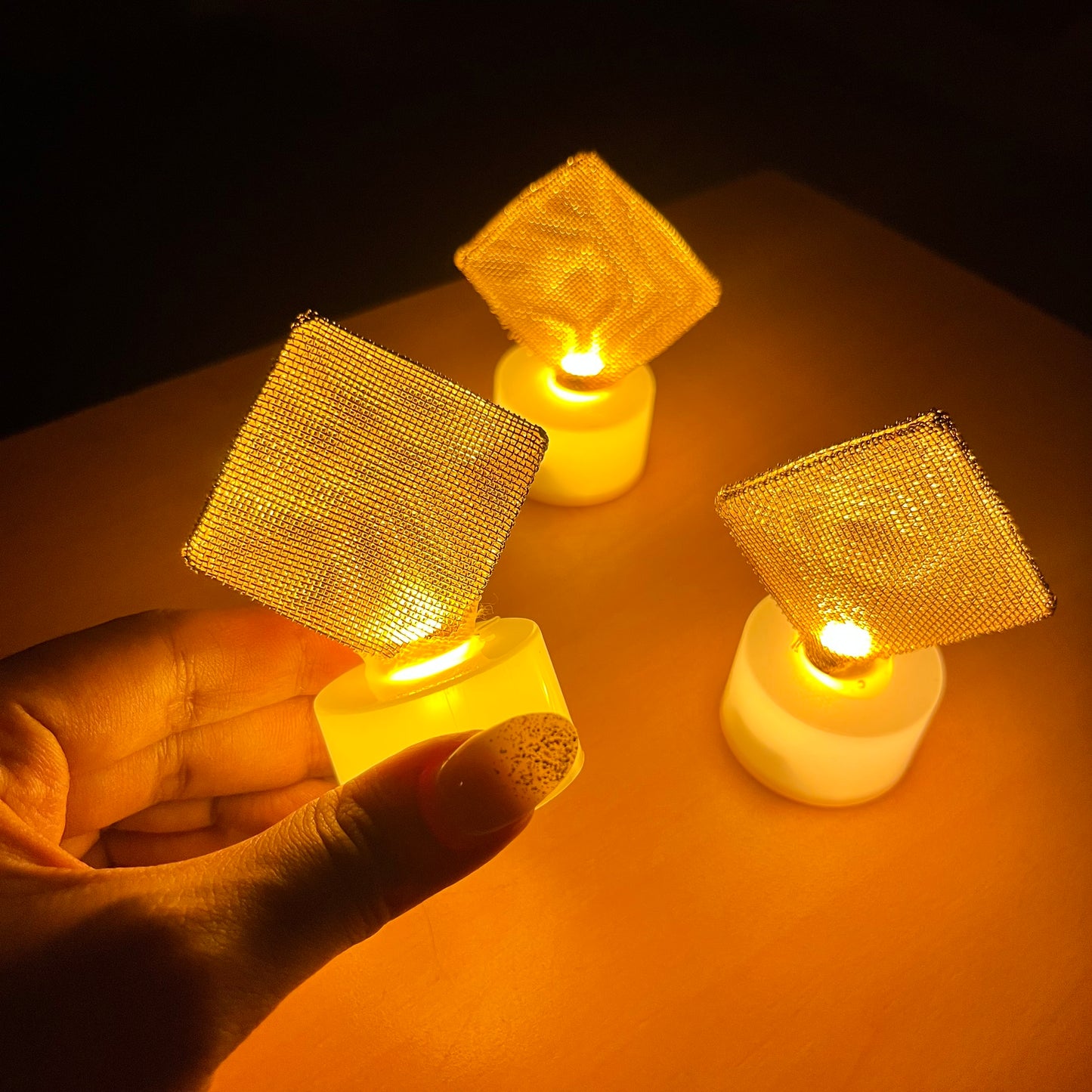 Tea Light Pattern LED Diya