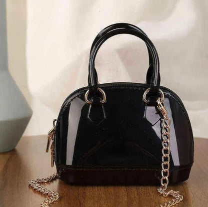 Candy Glossy Handbag with Sling Chain