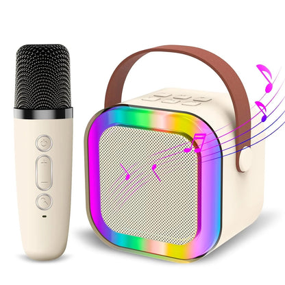 Karaoke Bluetooth Speaker with Wireless Mic/Portable Speaker with RGB Light