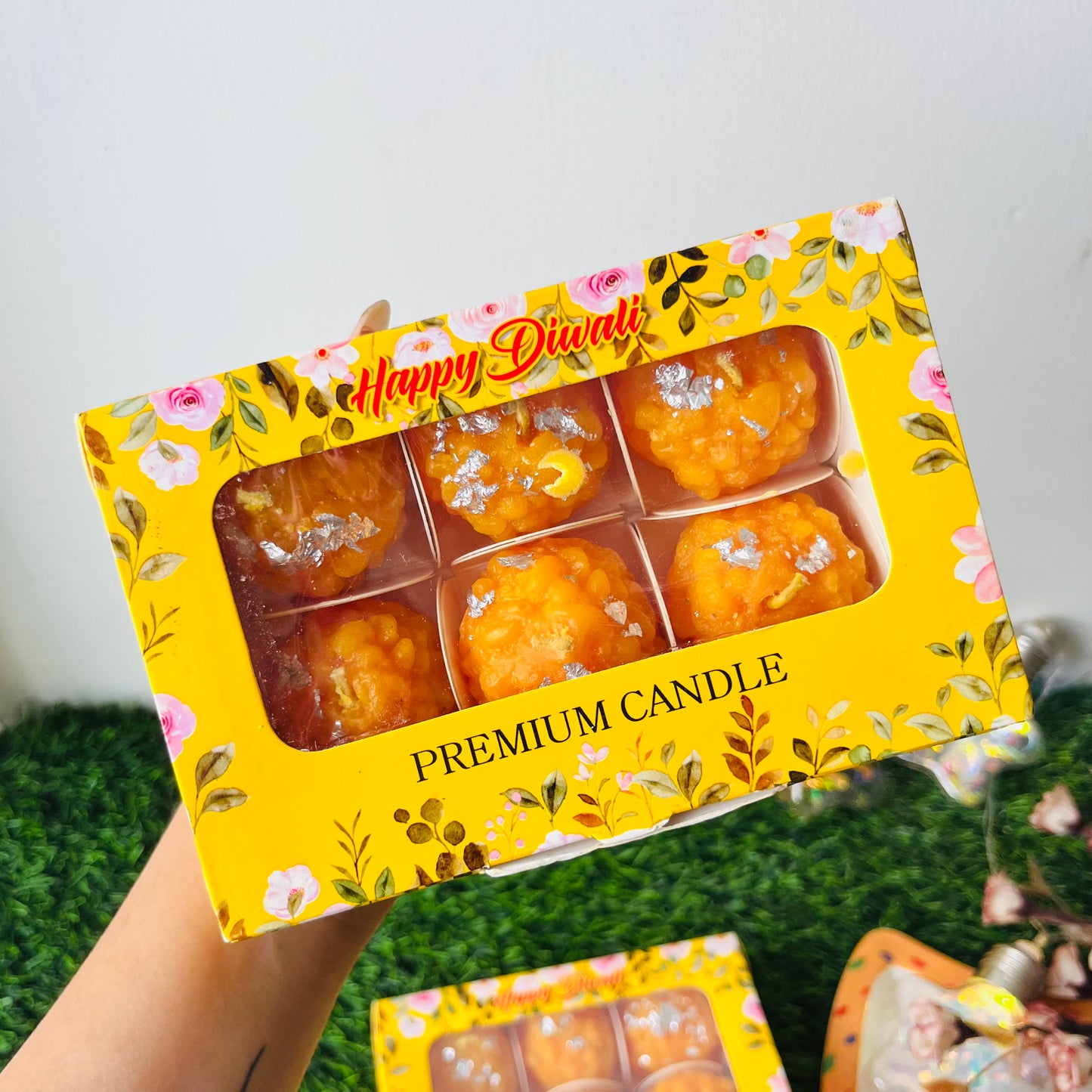 Laddoo Candle Box | Motichoor Laddoo Candle (6pc Box)