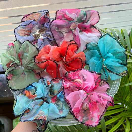 Organza Scrunchie with Boundary (Set of 2 pcs)