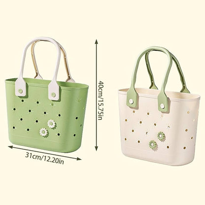 Flower Charm Beach Tote Bag