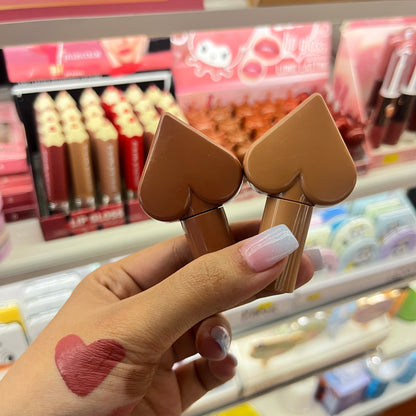 Korean Heart Lip Mousse/Nude Lipstick (Set of 2 Pcs)