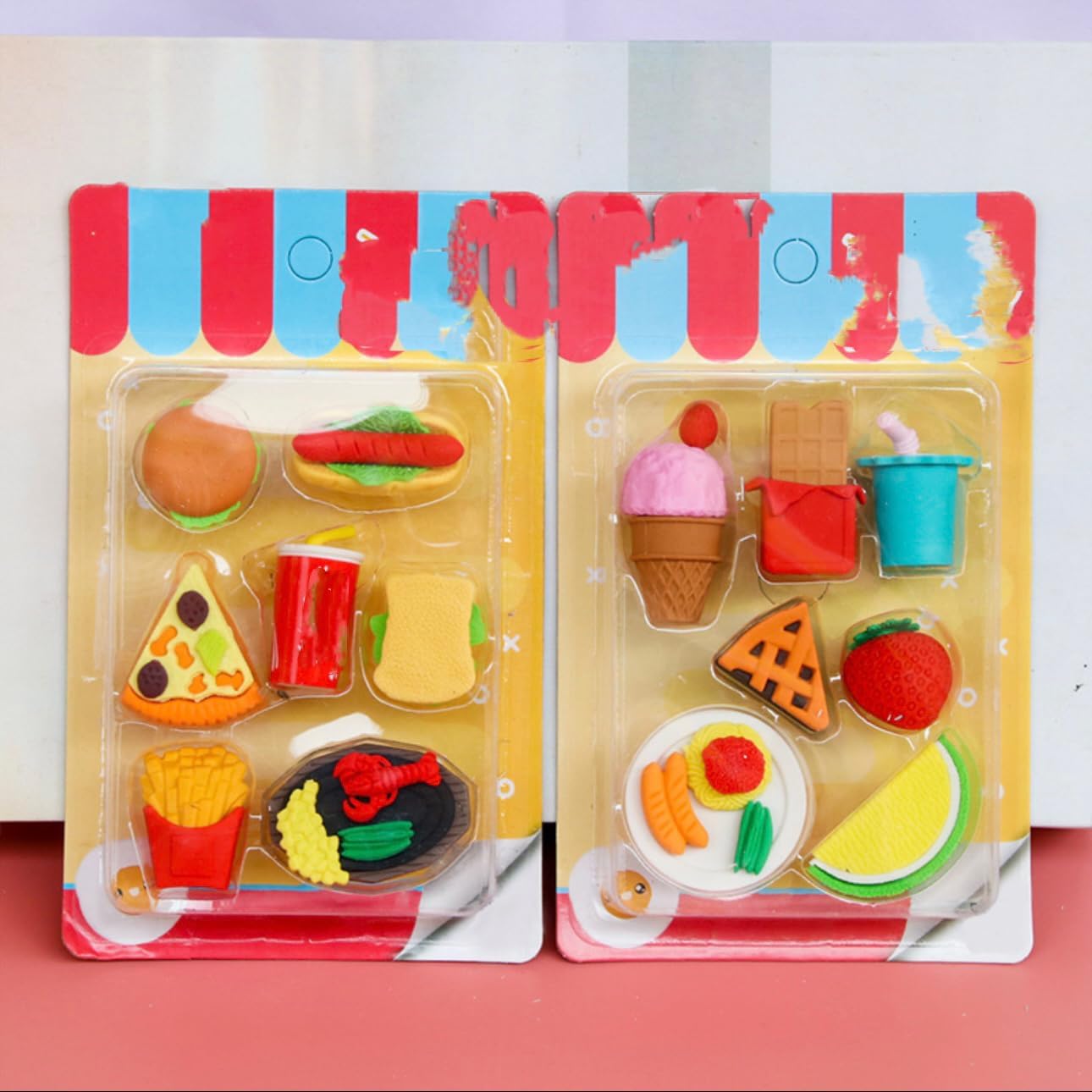 DIY Food Theme Erasers Set