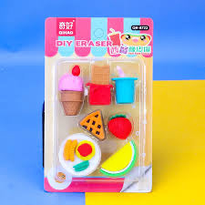 DIY Food Theme Erasers Set