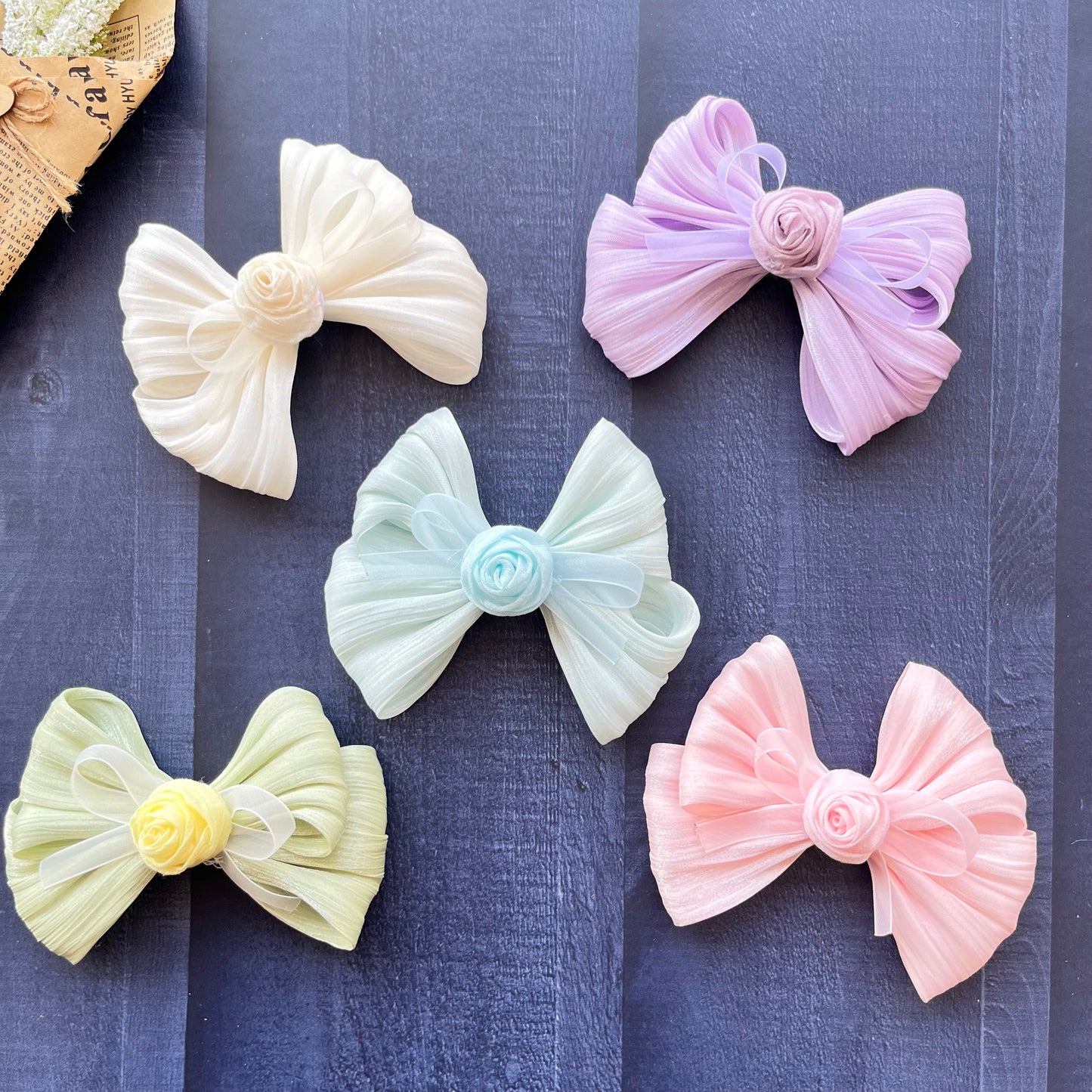 Dreamy Flower Bow Clips