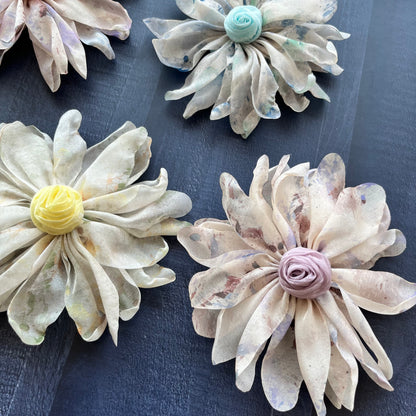 Printed Flower Bow Clips