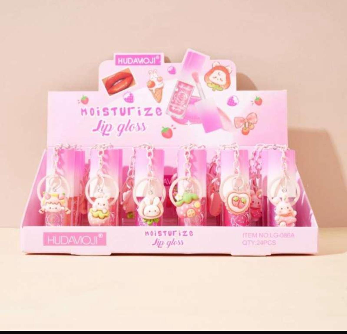 Kawaii Holographic Lipgloss with Keychain & Cutest Charm