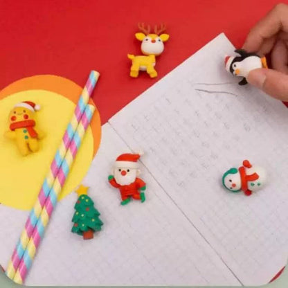 Christmas Theme Erasers Gift Set of 6