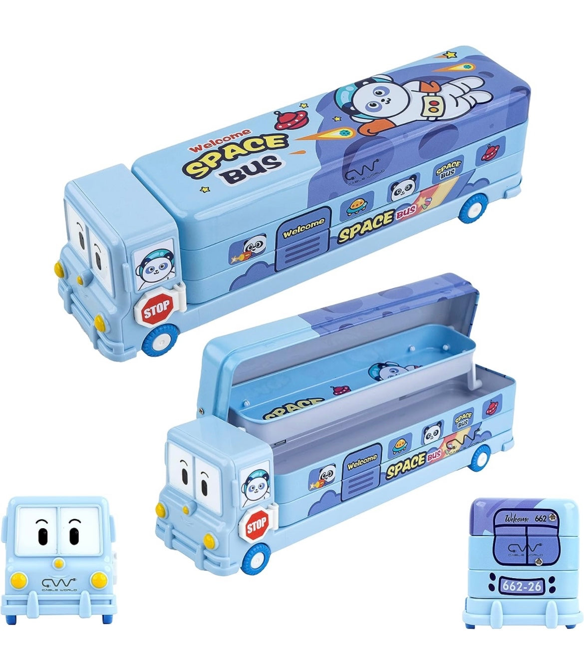 Double Deck Bus Geometry with Sharpener/Bus Pencil Box – Berrymuch™