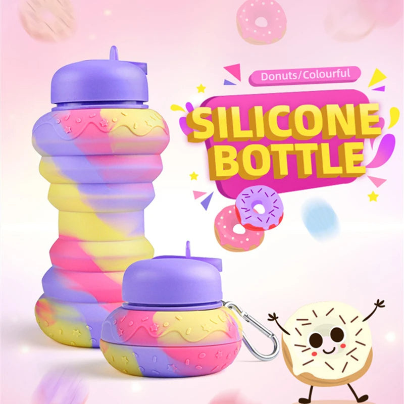 Burger Squishy Bottle/Silicone Fun Collapsible Water Bottle