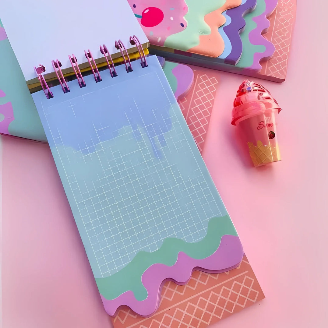 Candy Glitter Spiral Diary | Cute Notepad