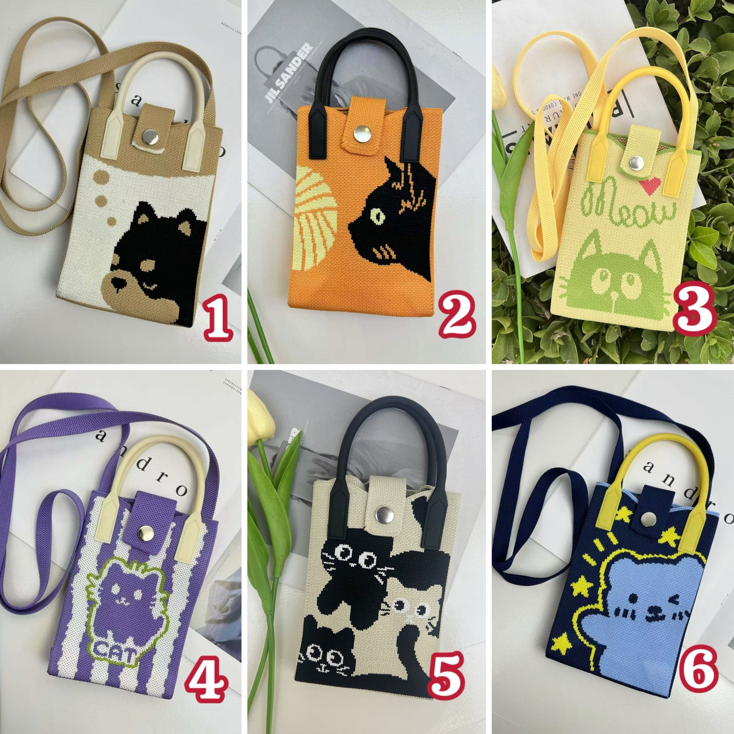 Korean Mobile Sling Bag- Cat Edition