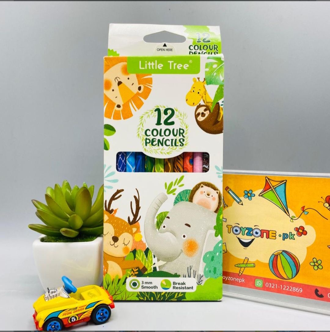 Little Tree Jungle Theme Coloured Pencils Pack-12 Pcs