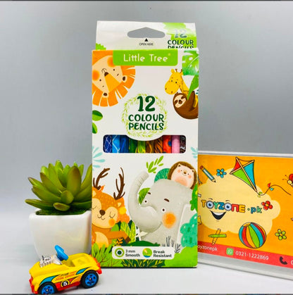 Little Tree Jungle Theme Coloured Pencils Pack-12 Pcs