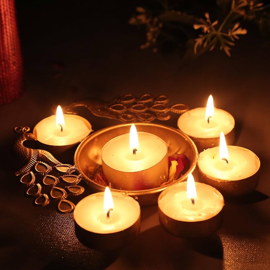 Metal Peacock Urli Diya Stand | Tea Light Candle/Diya Holder