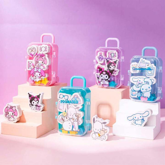 Sanrio Mini Suitcase Erasers Set