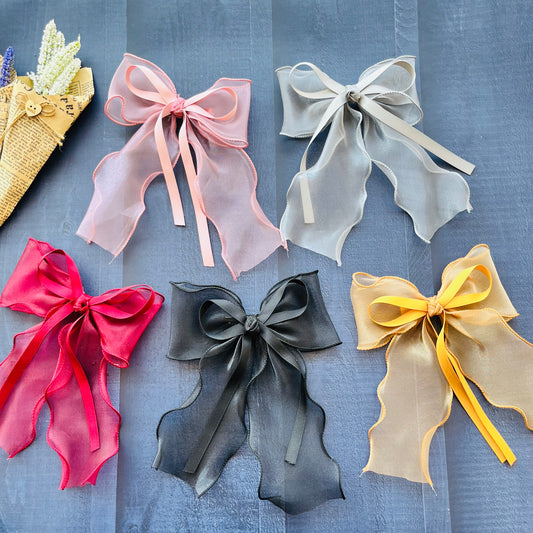 Satin Organza Ruffle Bows