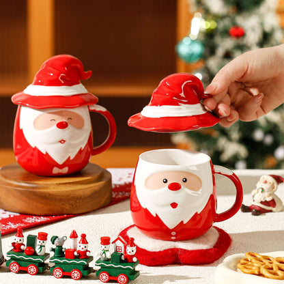 Cute Santa Christmas Ceramic Mug with Hat