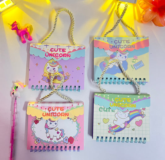 Mini Unicorn Diary With Bag Style Straps