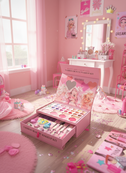 Princess Beauty Makeup Box with 2 Pull Out Drawers | Kid's Makeup Book/Combo