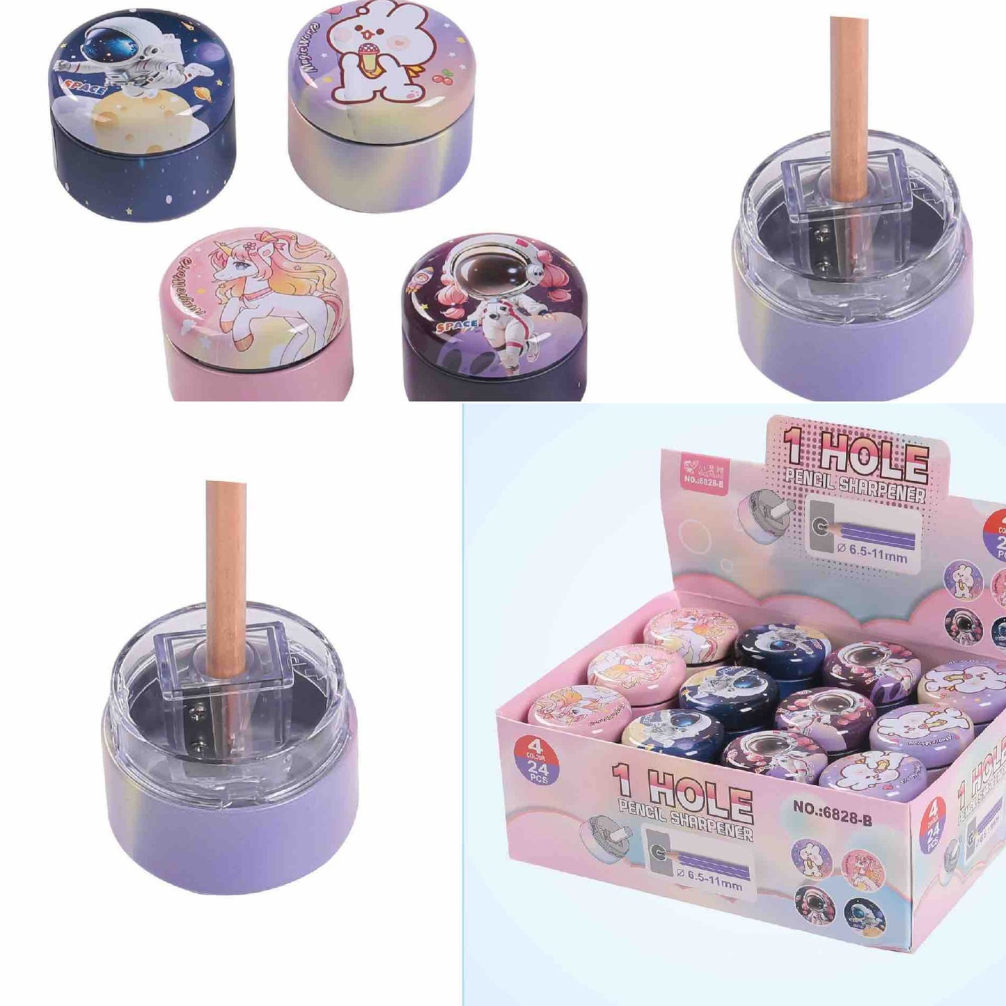 Galaxy Metal Tin Dual Hole Sharpener