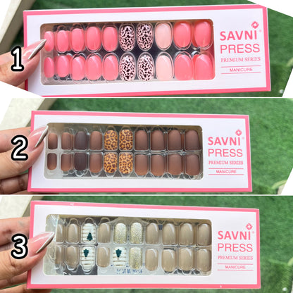 Savni Press On Premium Nails Set (24 Pcs)