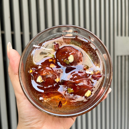 Gulab Jamun Handmade Glass Candle| Sweets Candle