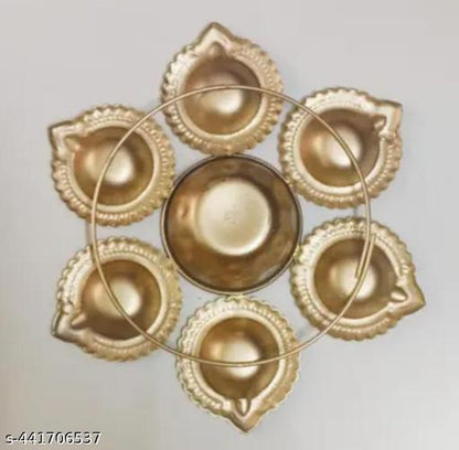 Gold Decorative Flower Diya Urli Bowl | Tea Light Candle/Diya Holder