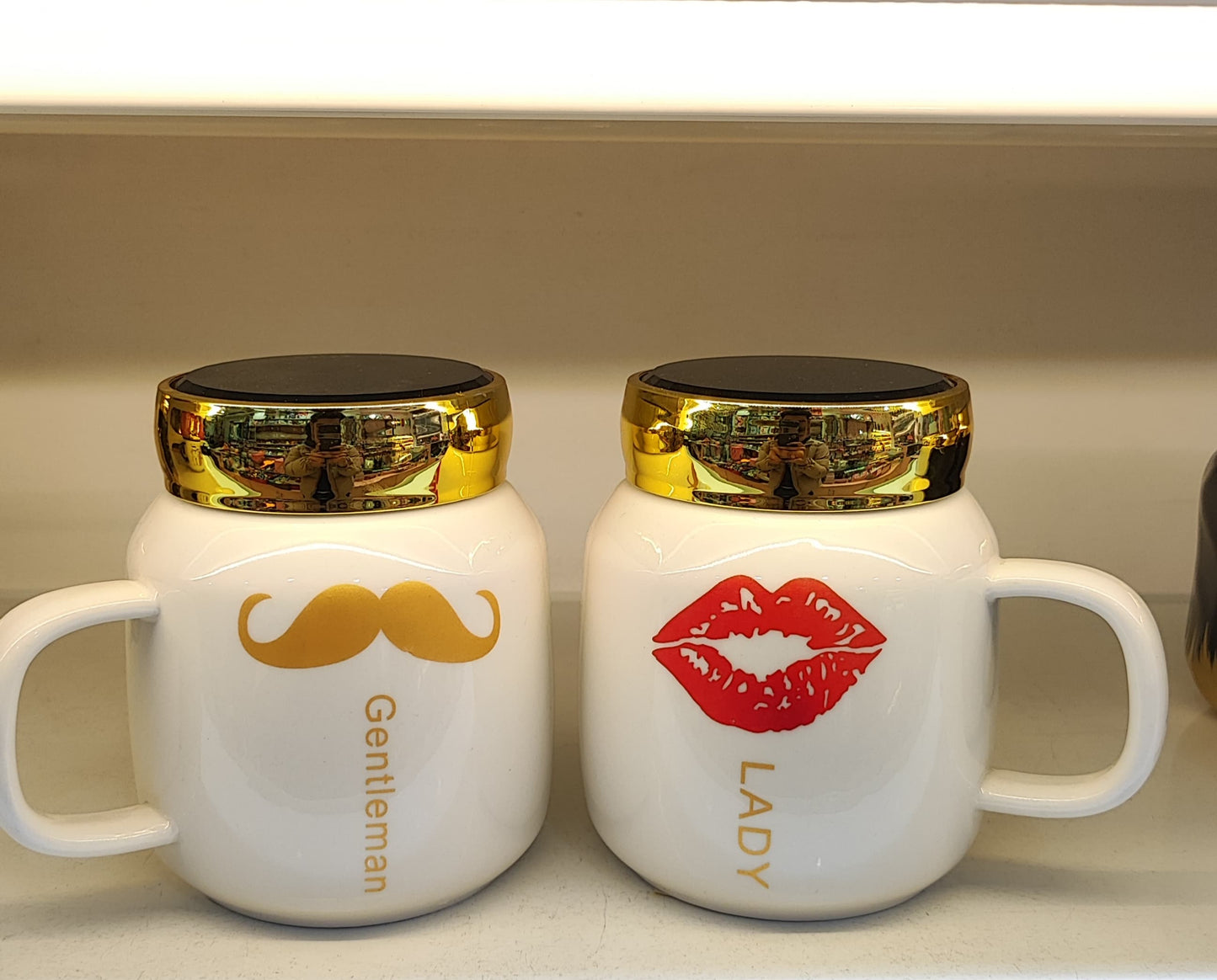 Gentlemen & Lady Couple Mugs Set (Set of 2 Pcs)