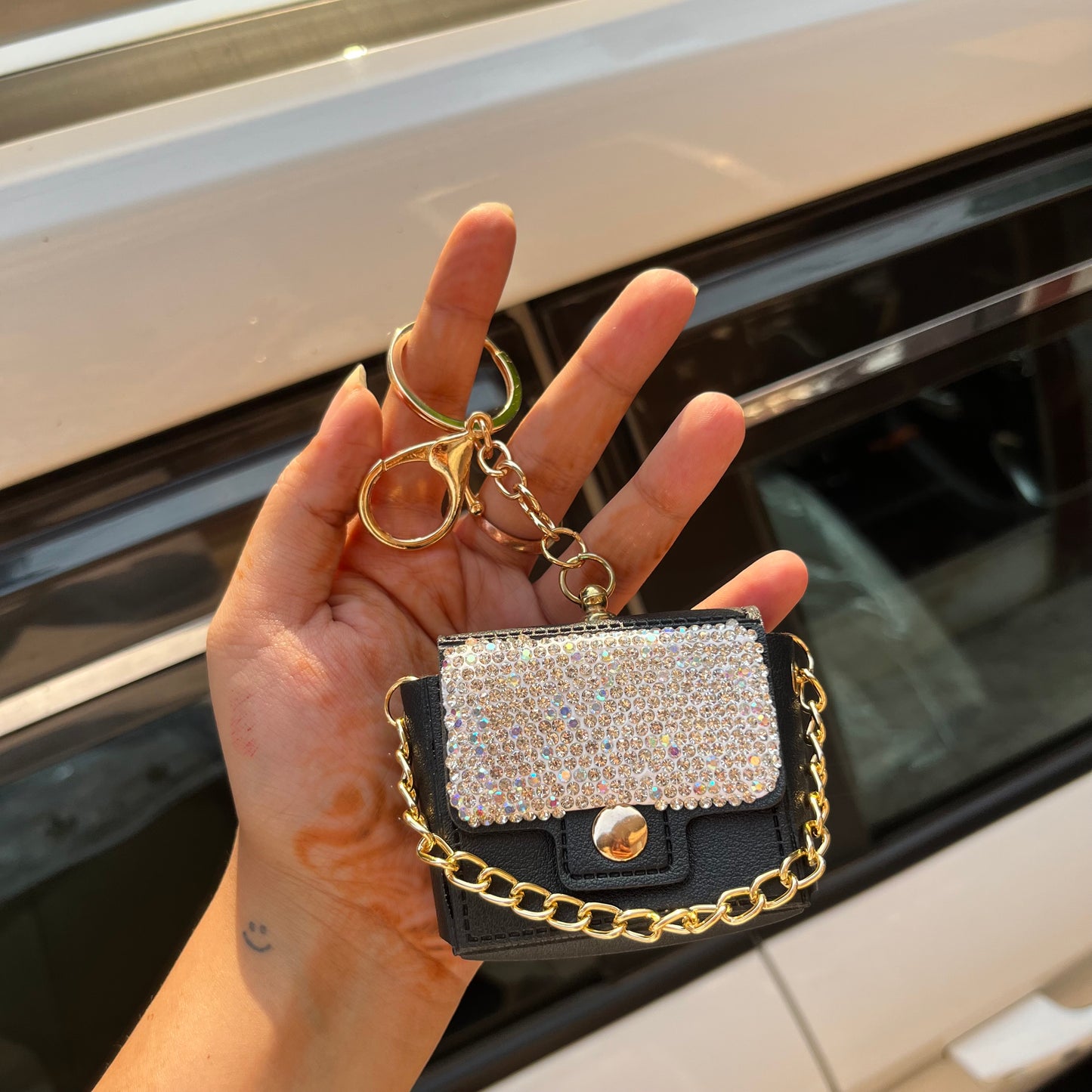 Stone Embellished Bag Keychain