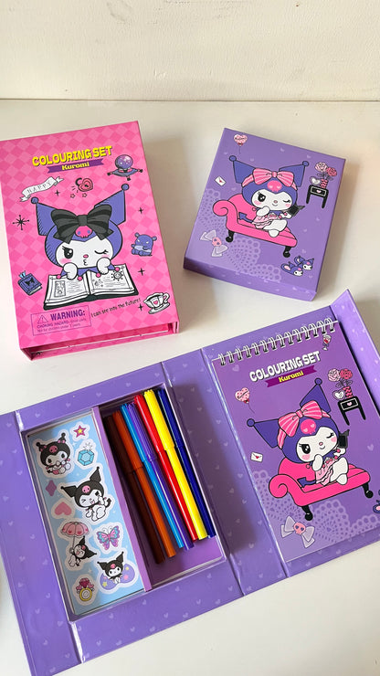 Kuromi Colouring Book Set|Travel Friendly Activity Set