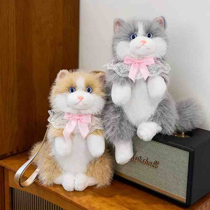 3D Realistic Cat Plushie Premium Bagpack