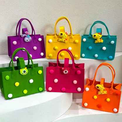 Cute Pom Pom Felt Bag