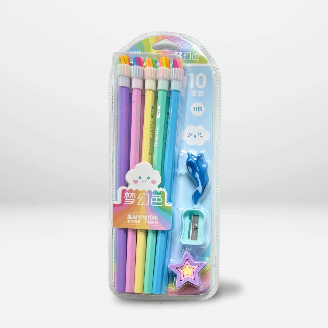 Kawaii Rainbow Pencils Set