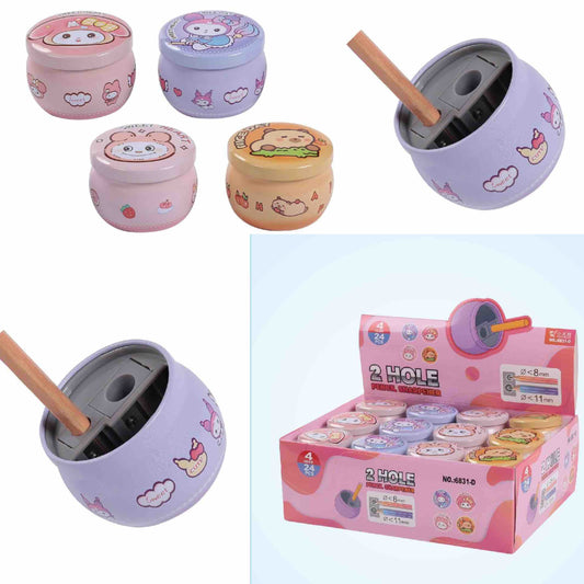 Kawaii Metal Tin Dual Hole Sharpener