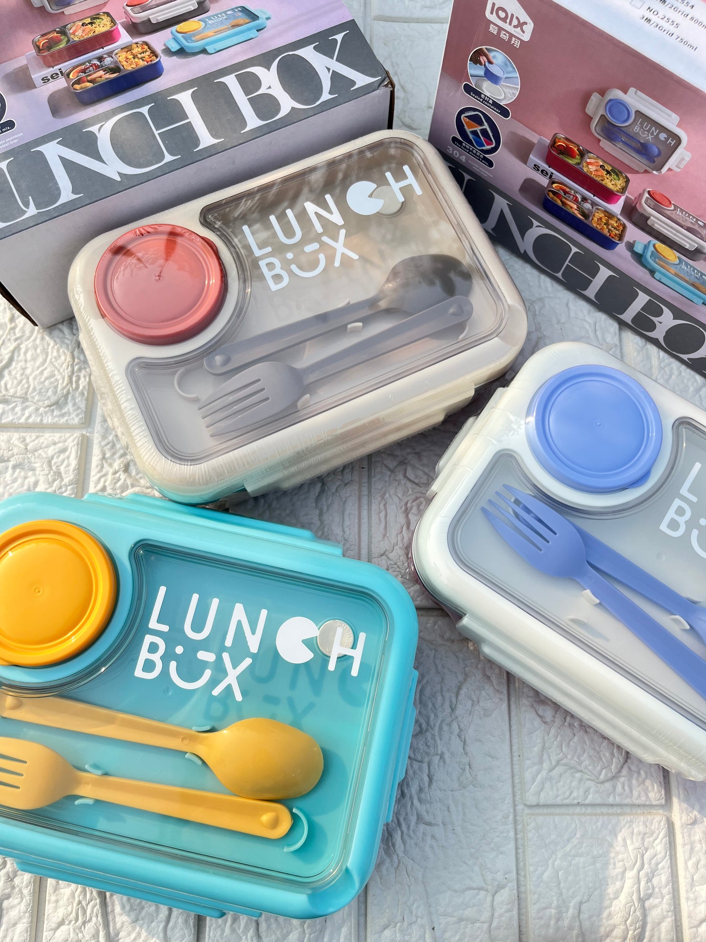 Stainless Steel Lunch Box with attached Container & Cutlery/Insulated Lunch Box