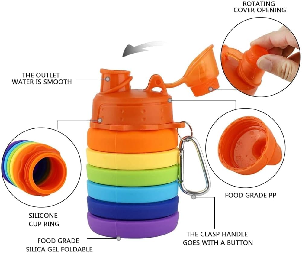 Rainbow Squishy Bottle/Foldable Bottle