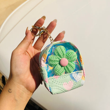 Floral Mini Bag Keychain Pouch