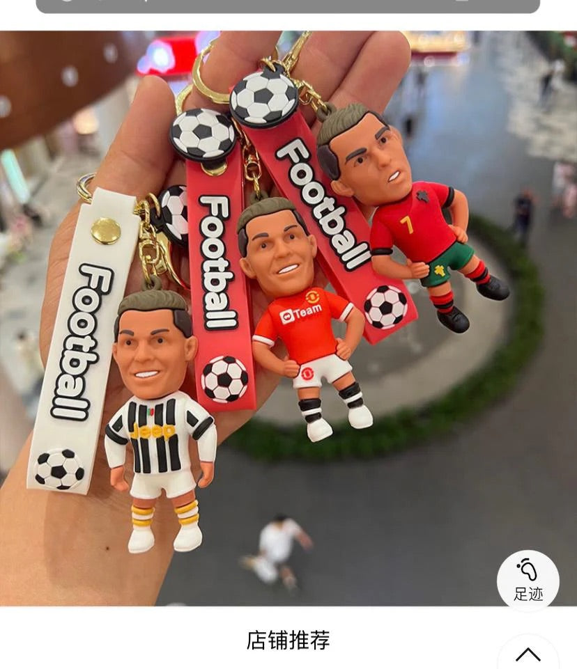 Ronaldo Football Player Premium Silicone Keychain