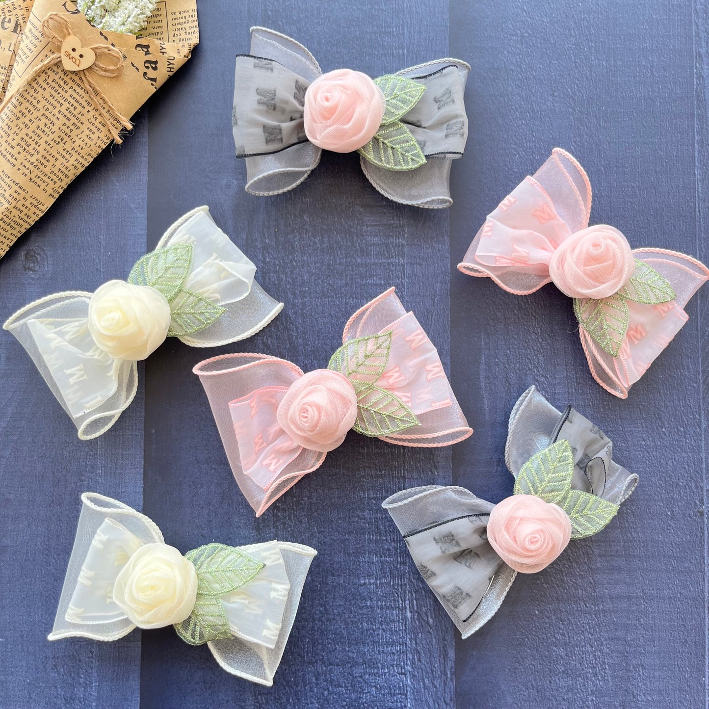 Rose Organza Bows