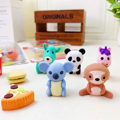 Cute Pet Theme Erasers Set