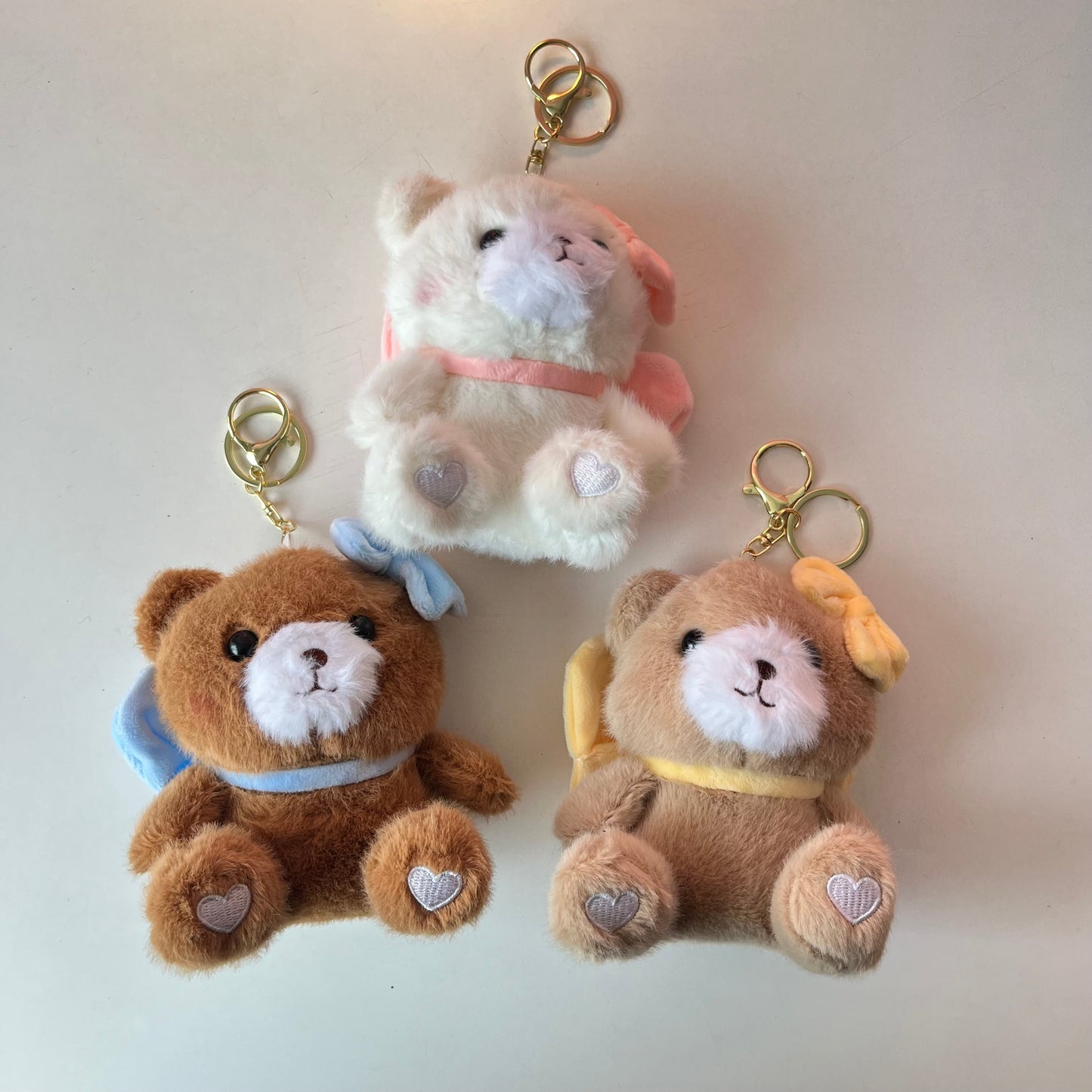 Bow Teddy Plushie Keychain