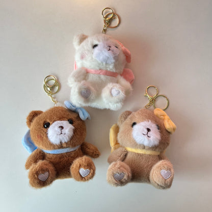 Bow Teddy Plushie Keychain