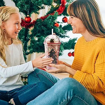 Christmas Bubble Sipper With Straw