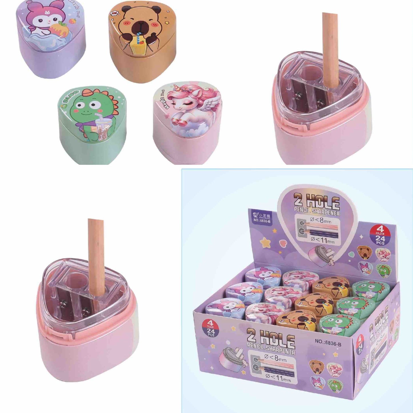 Happy Faces Metal Dual Hole Sharpener